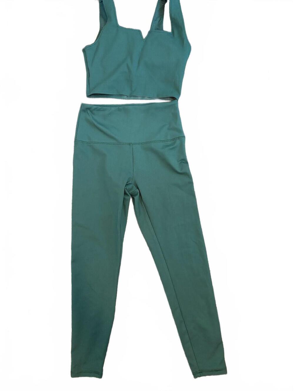 Obha / Marika Womens Medium Green Activewear Set, Crop Top, High-Waisted Legging